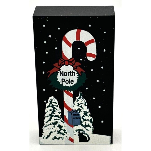 The Cats Meow Village North Pole Collection Wooden Shelf Sitter Complete Set - Picture 16 of 16